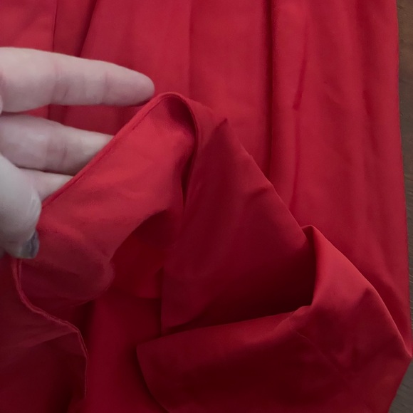 Eva Mendes New York & Co Dress Red Sleeveless v neck pleats size 4 elastic waist - Picture 7 of 16